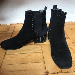 Studded suede boots